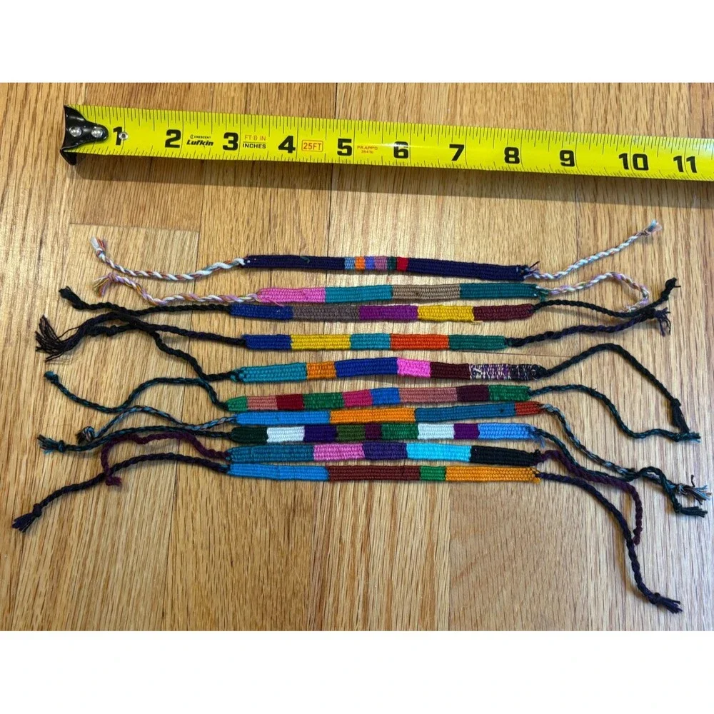 Friendship Bracelet Guatemala Mayan Woven Unisex Artisan Handmade Ties Lot of 10